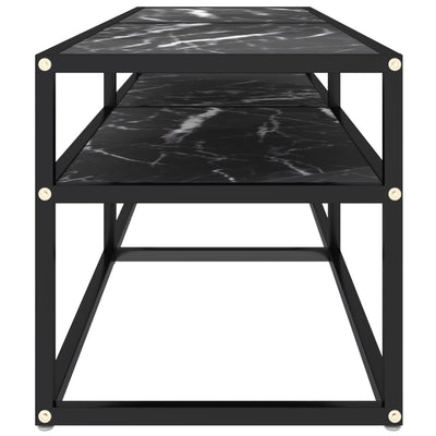 TV Cabinet Black Marble 140x40x40.5 cm Tempered Glass Payday Deals