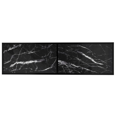 TV Cabinet Black Marble 140x40x40.5 cm Tempered Glass Payday Deals