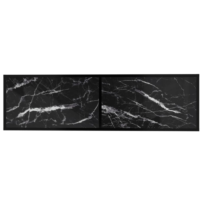 TV Cabinet Black Marble 140x40x40.5 cm Tempered Glass Payday Deals