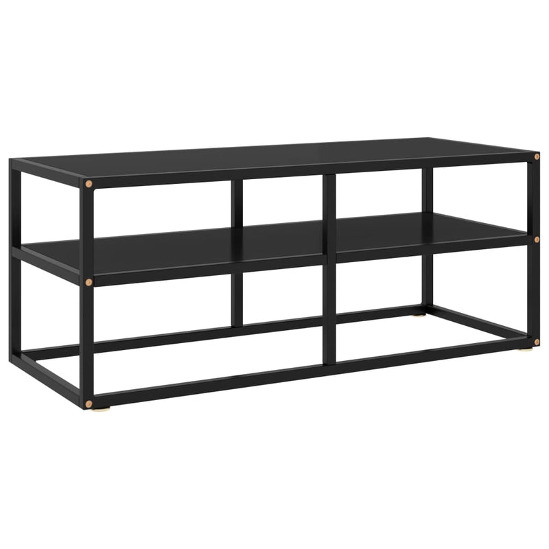 TV Cabinet Black with Black Glass 100x40x40 cm Payday Deals