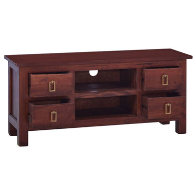 TV Cabinet Classical Brown 100x30x45 cm Solid Mahogany Wood Payday Deals