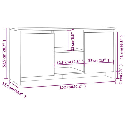 TV Cabinet Concrete Grey 102x37.5x52.5 cm Chipboard Payday Deals