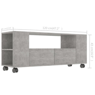 TV Cabinet Concrete Grey 120x35x43 cm Engineered Wood Payday Deals