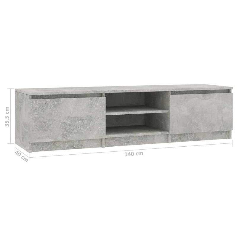 TV Cabinet Concrete Grey 140x40x35.5 cm Engineered Wood Payday Deals