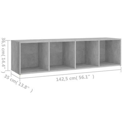 TV Cabinet Concrete Grey 142.5x35x36.5 cm Engineered Wood Payday Deals