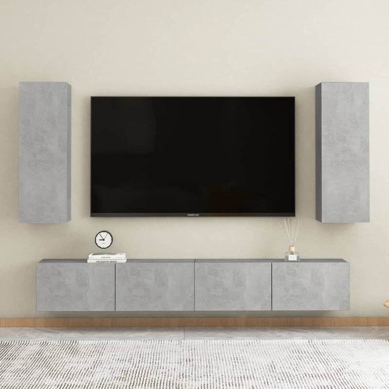 TV Cabinet Concrete Grey 30.5x30x90 cm Engineered Wood Payday Deals