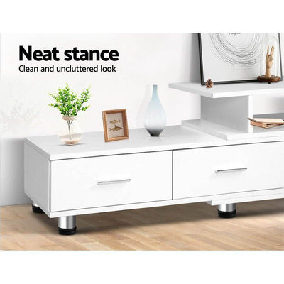 TV Cabinet Entertainment Unit Stand Wooden 160CM To 220CM Storage White