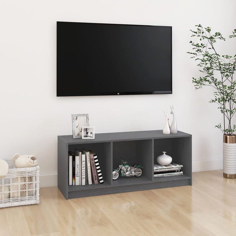 TV Cabinet Grey 104x33x41 cm Solid Pinewood Payday Deals