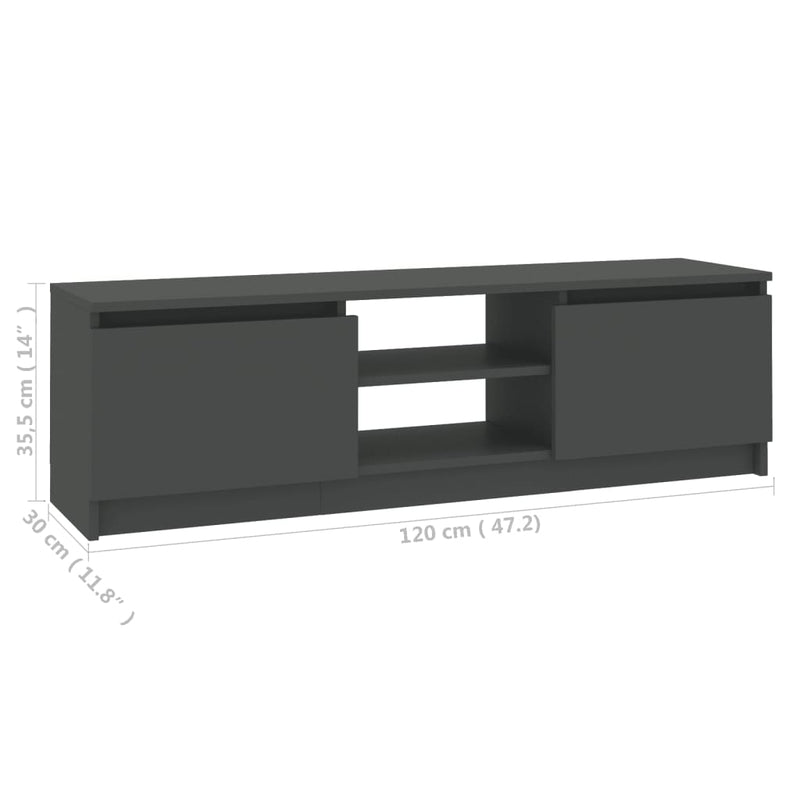 TV Cabinet Grey 120x30x35.5 cm Engineered Wood Payday Deals