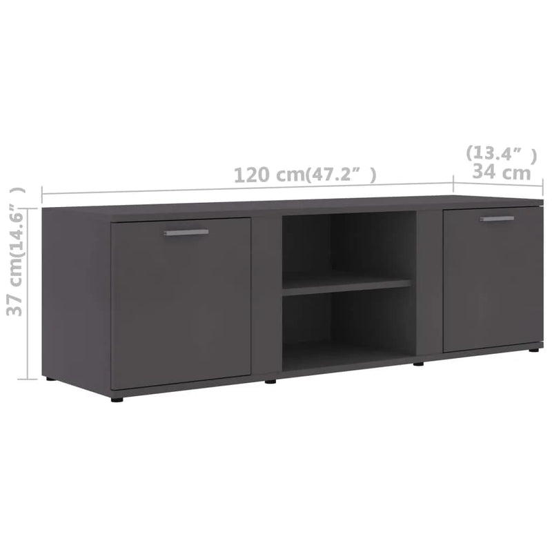 TV Cabinet Grey 120x34x37 cm Engineered Wood Payday Deals