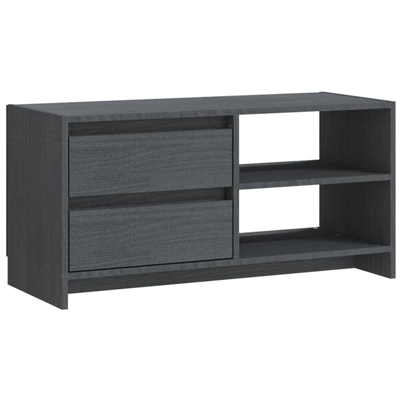 TV Cabinet Grey 80x31x39 cm Solid Pinewood Payday Deals