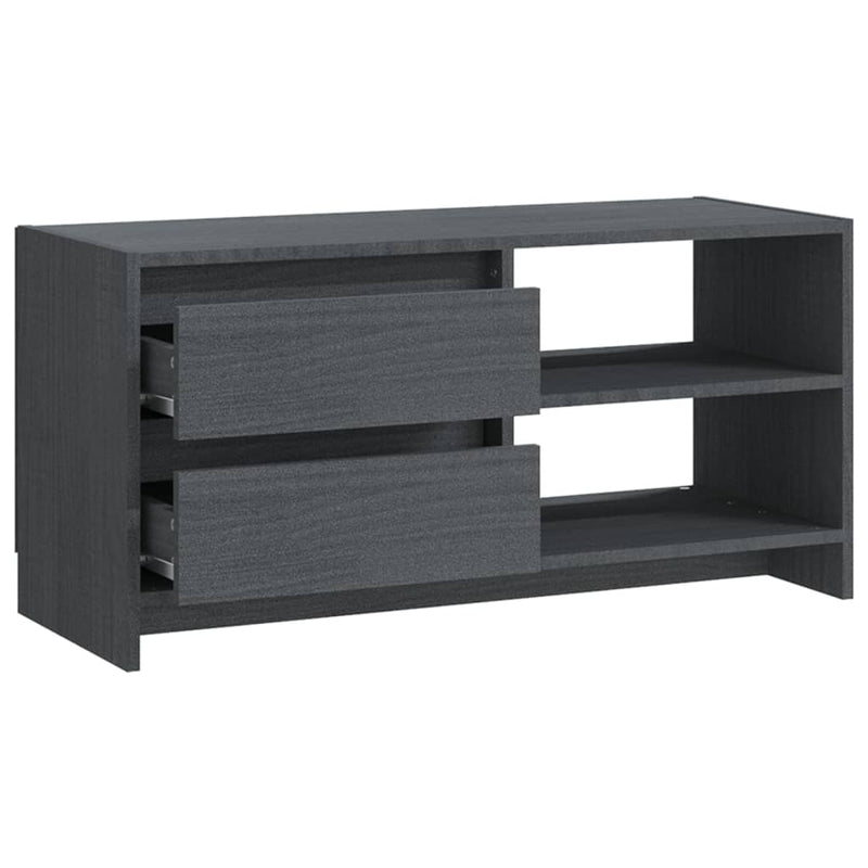 TV Cabinet Grey 80x31x39 cm Solid Pinewood Payday Deals