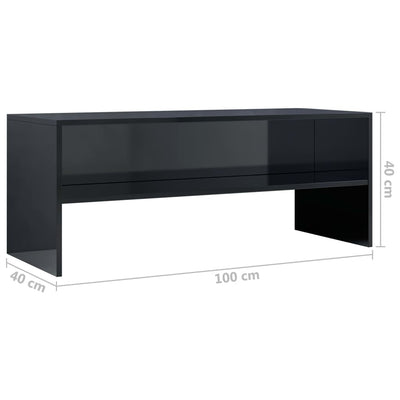 TV Cabinet High Gloss Black 100x40x40 cm Engineered Wood Payday Deals