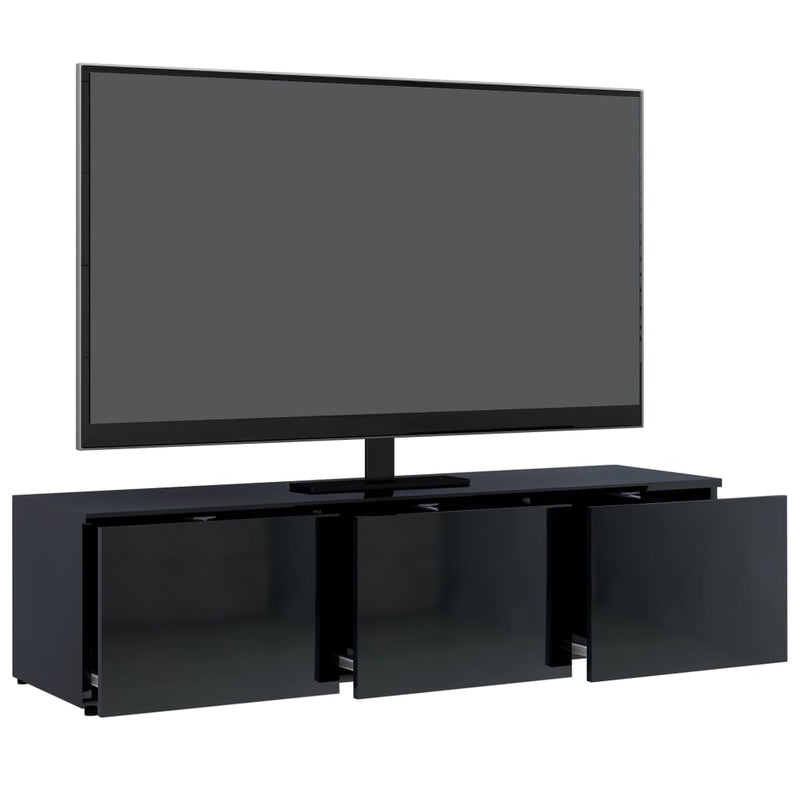 TV Cabinet High Gloss Black 120x34x30 cm Engineered Wood Payday Deals