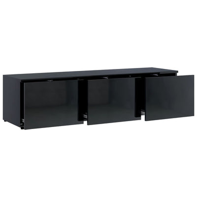 TV Cabinet High Gloss Black 120x34x30 cm Engineered Wood Payday Deals