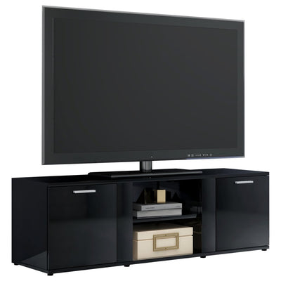 TV Cabinet High Gloss Black 120x34x37 cm Chipboard Payday Deals