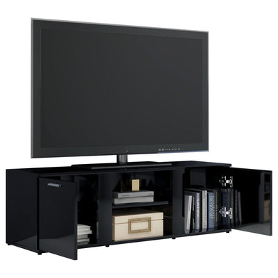 TV Cabinet High Gloss Black 120x34x37 cm Chipboard Payday Deals