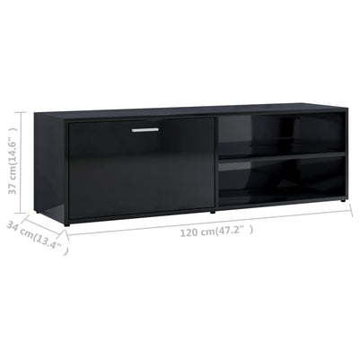 TV Cabinet High Gloss Black 120x34x37 cm Engineered Wood Payday Deals