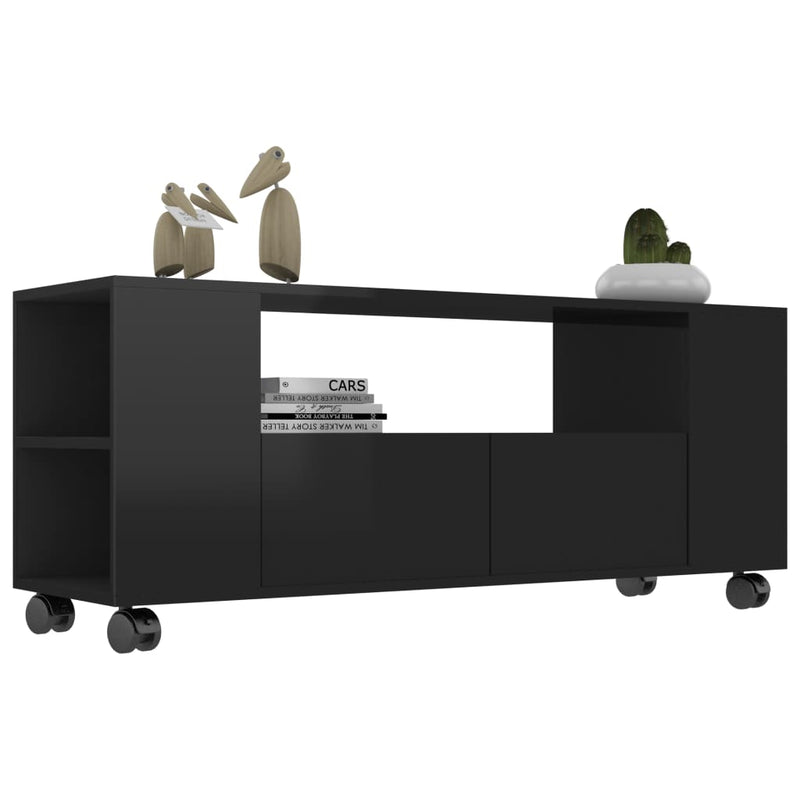 TV Cabinet High Gloss Black 120x35x43 cm Engineered Wood Payday Deals