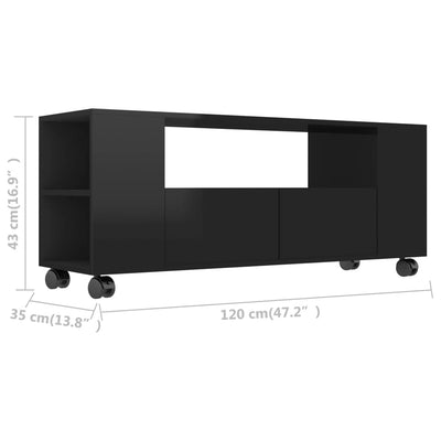 TV Cabinet High Gloss Black 120x35x43 cm Engineered Wood Payday Deals