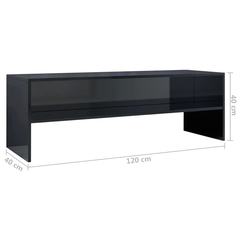 TV Cabinet High Gloss Black 120x40x40 cm Engineered Wood Payday Deals