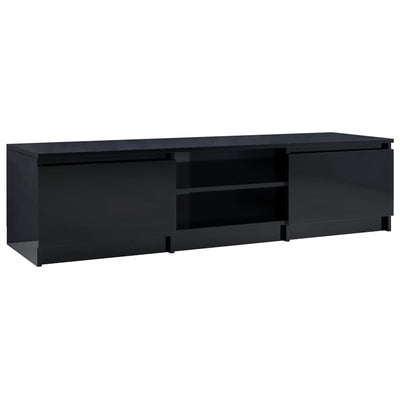 TV Cabinet High Gloss Black 140x40x35.5 cm Engineered Wood Payday Deals