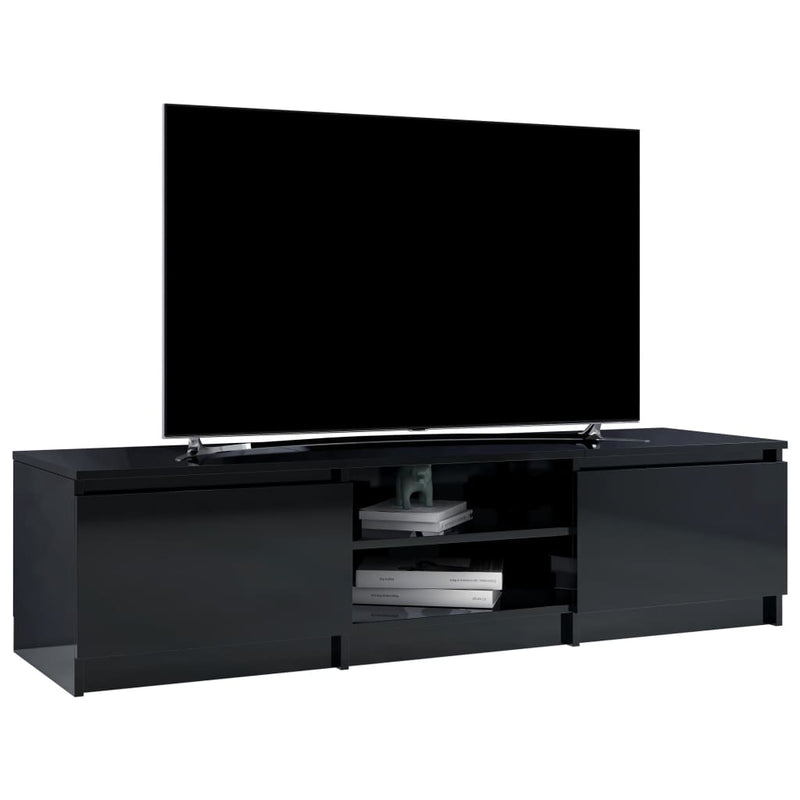 TV Cabinet High Gloss Black 140x40x35.5 cm Engineered Wood Payday Deals