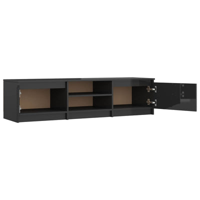 TV Cabinet High Gloss Black 140x40x35.5 cm Engineered Wood Payday Deals