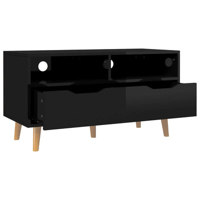 TV Cabinet High Gloss Black 90x40x48.5 cm Engineered Wood Payday Deals