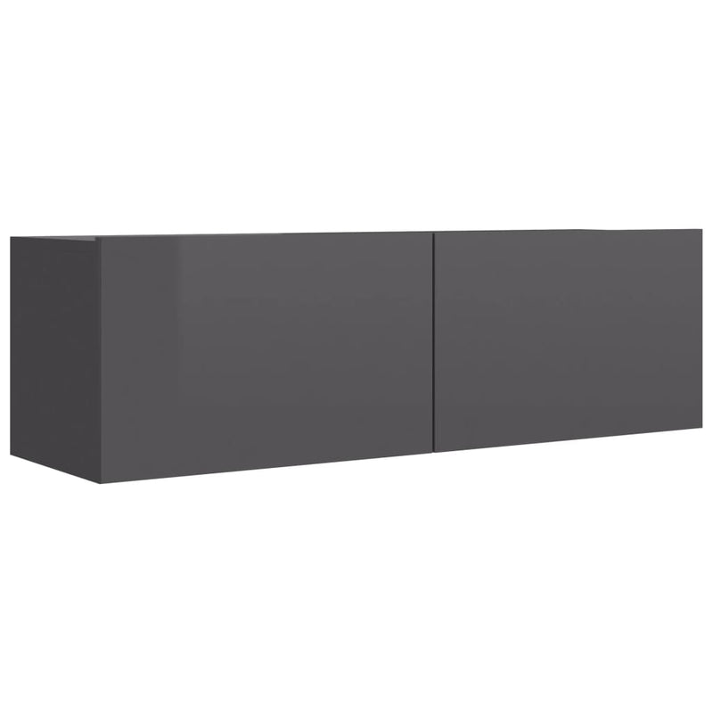 TV Cabinet High Gloss Grey 100x30x30 cm Engineered Wood Payday Deals