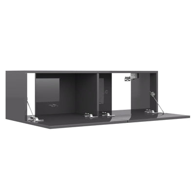 TV Cabinet High Gloss Grey 100x30x30 cm Engineered Wood Payday Deals