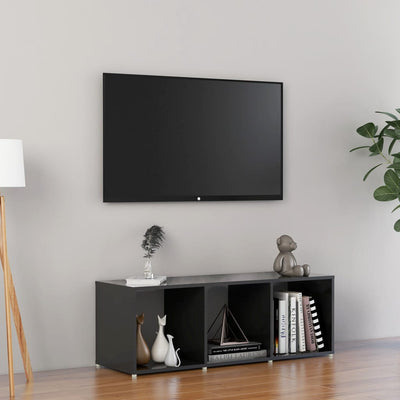 TV Cabinet High Gloss Grey 107x35x37 cm Engineered Wood