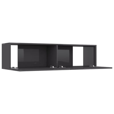 TV Cabinet High Gloss Grey 120x30x30 cm Engineered Wood Payday Deals