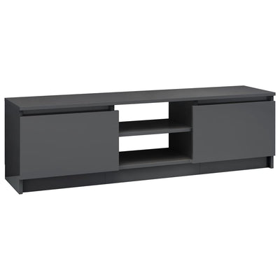 TV Cabinet High Gloss Grey 120x30x35.5 cm Engineered Wood Payday Deals