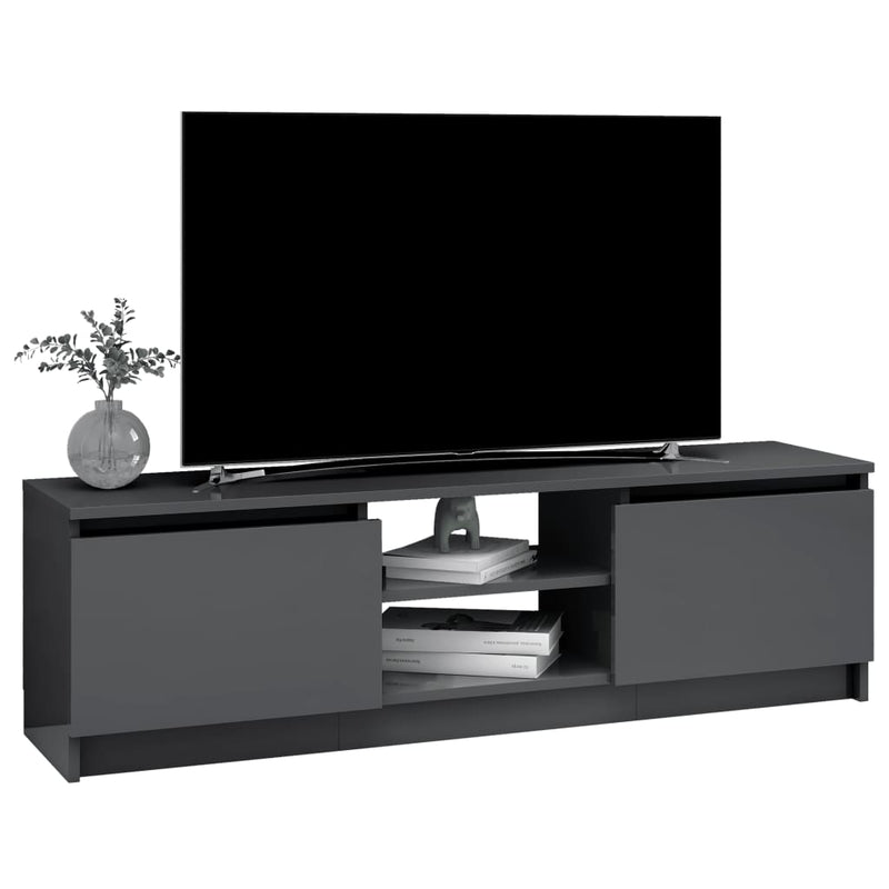 TV Cabinet High Gloss Grey 120x30x35.5 cm Engineered Wood Payday Deals