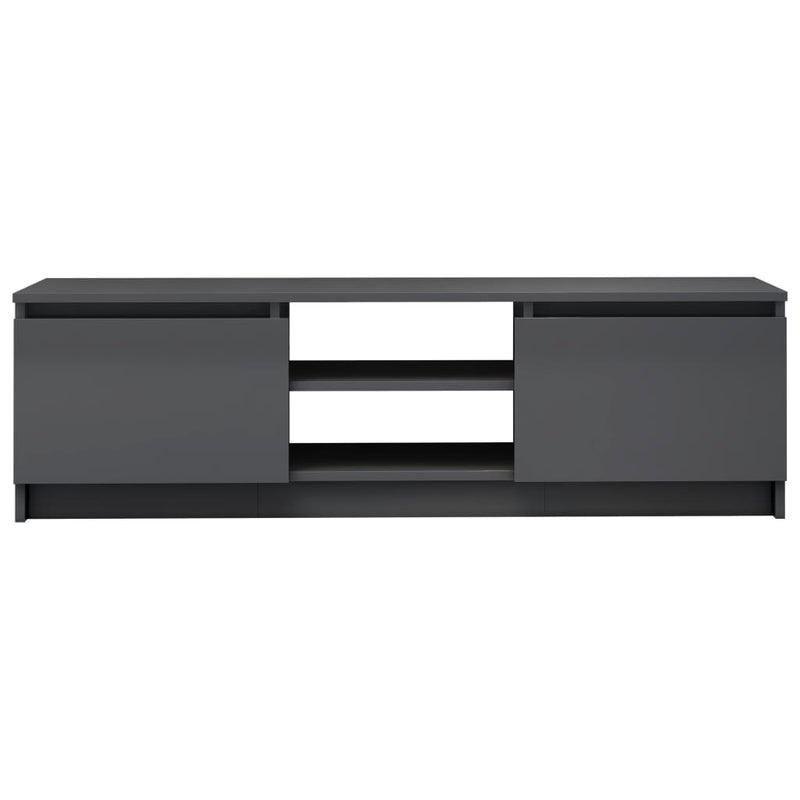 TV Cabinet High Gloss Grey 120x30x35.5 cm Engineered Wood Payday Deals