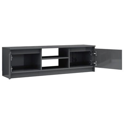 TV Cabinet High Gloss Grey 120x30x35.5 cm Engineered Wood Payday Deals