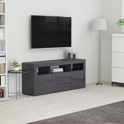 TV Cabinet High Gloss Grey 120x30x50 cm Engineered Wood