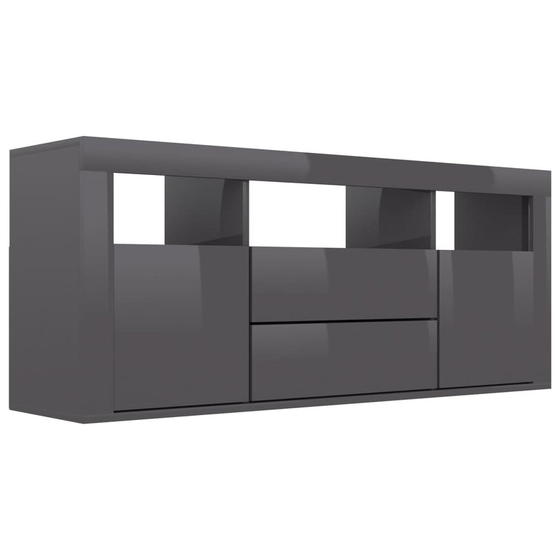 TV Cabinet High Gloss Grey 120x30x50 cm Engineered Wood Payday Deals