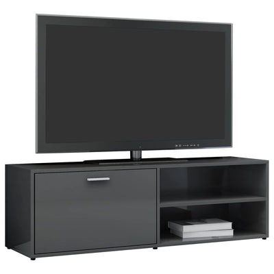 TV Cabinet High Gloss Grey 120x34x37 cm Engineered Wood Payday Deals