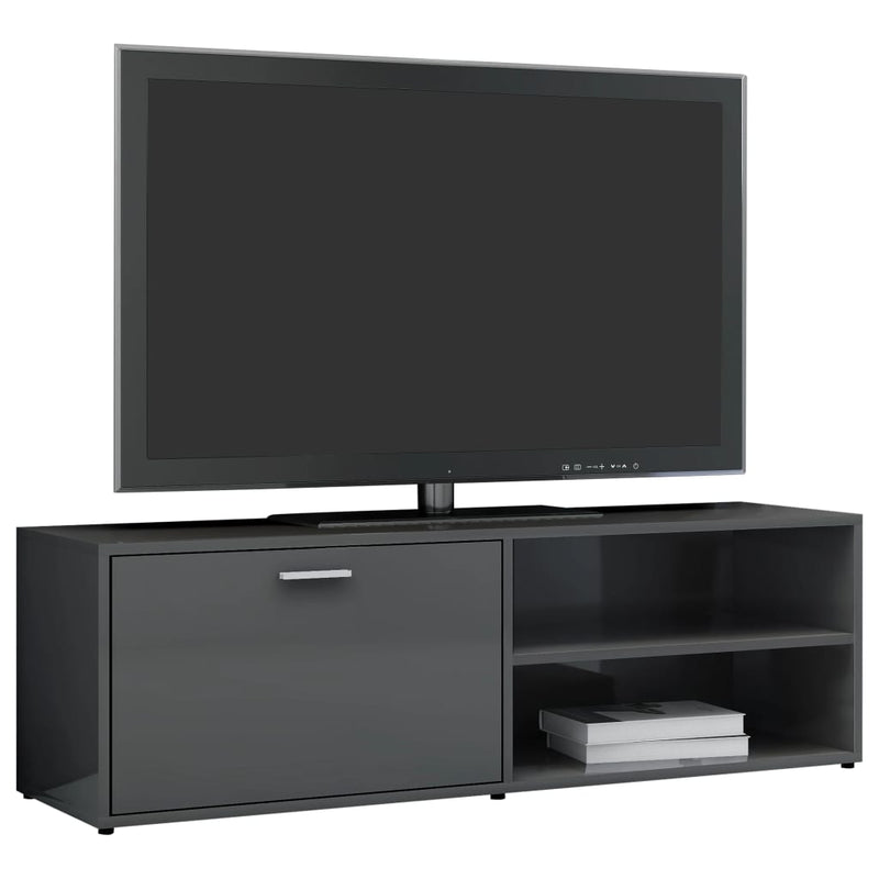 TV Cabinet High Gloss Grey 120x34x37 cm Engineered Wood Payday Deals