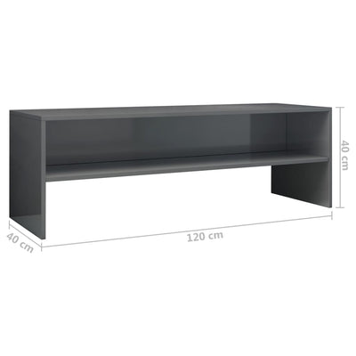 TV Cabinet High Gloss Grey 120x40x40 cm Engineered Wood Payday Deals