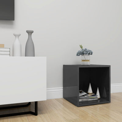 TV Cabinet High Gloss Grey 37x35x37 cm Chipboard Payday Deals