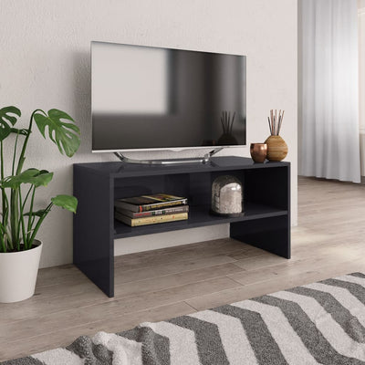 TV Cabinet High Gloss Grey 80x40x40 cm Engineered Wood