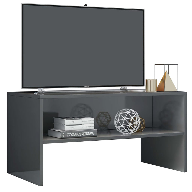 TV Cabinet High Gloss Grey 80x40x40 cm Engineered Wood Payday Deals