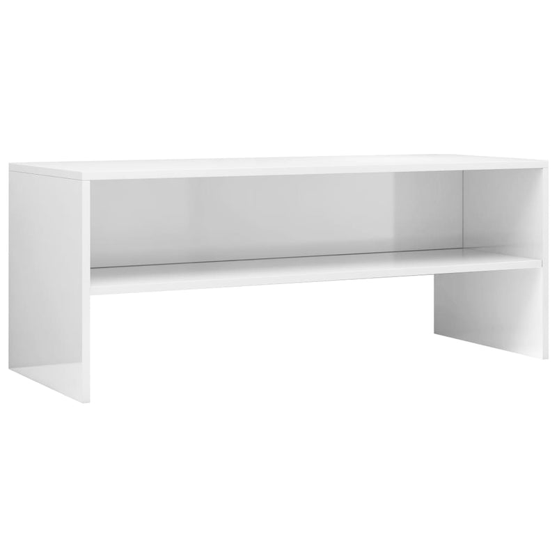 TV Cabinet High Gloss White 100x40x40 cm Chipboard Payday Deals