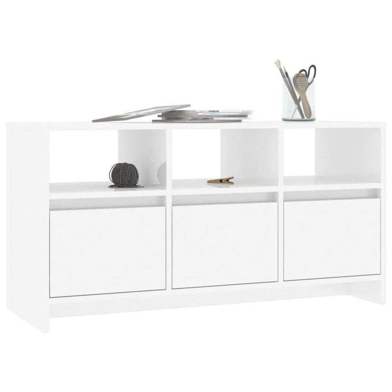 TV Cabinet High Gloss White 102x37.5x52.5 cm Engineered Wood Payday Deals