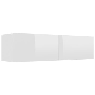 TV Cabinet High Gloss White 120x30x30 cm Chipboard Payday Deals