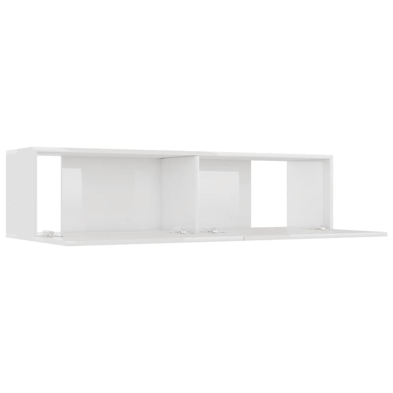 TV Cabinet High Gloss White 120x30x30 cm Chipboard Payday Deals
