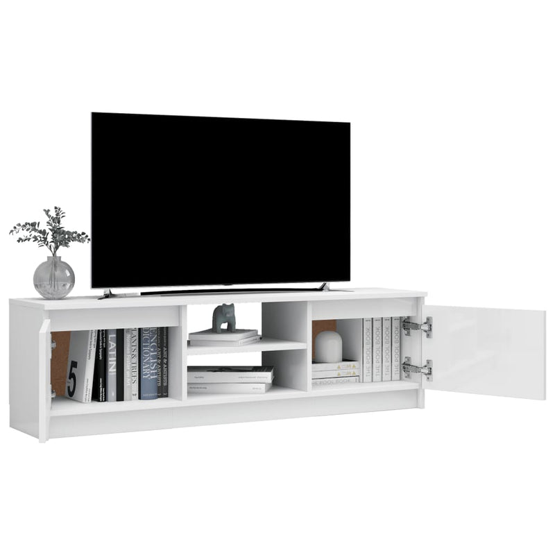 TV Cabinet High Gloss White 120x30x35.5 cm Engineered Wood Payday Deals